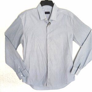 size 43/17 Lanvin Mens mixed print stripe plaid Button-Up dress‎ shirt